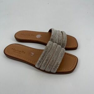Mariella Made In Italy Rhinestone Embellished Slides Sandals‎ Shoes Size 8